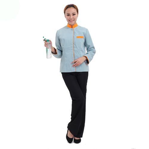 客房服務員長袖工作服產品分類:武漢物業工作服定做產品貨號:bj0004