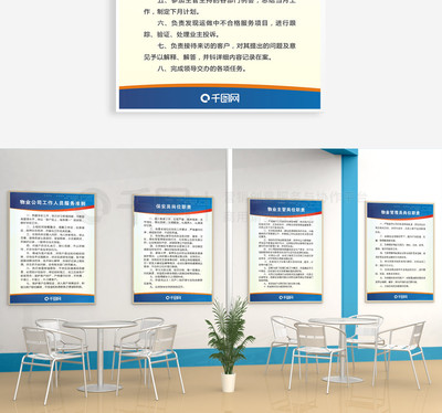 物業(yè)公司制度牌經(jīng)典藍色設(shè)計